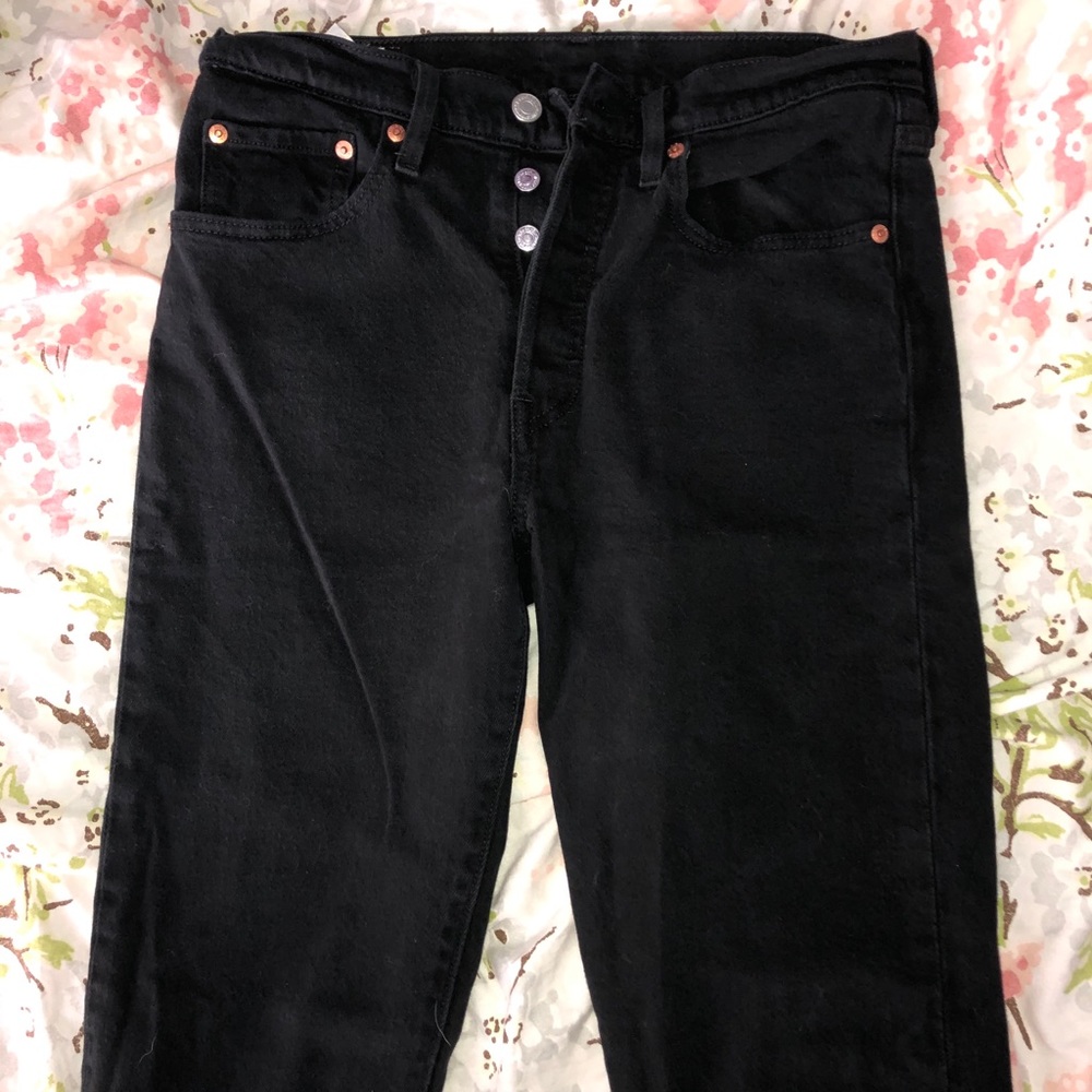 Black High Waisted Levi Mom Jeans